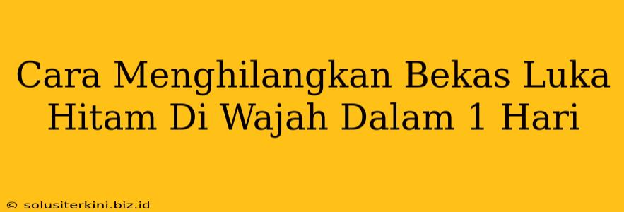 Cara Menghilangkan Bekas Luka Hitam Di Wajah Dalam 1 Hari